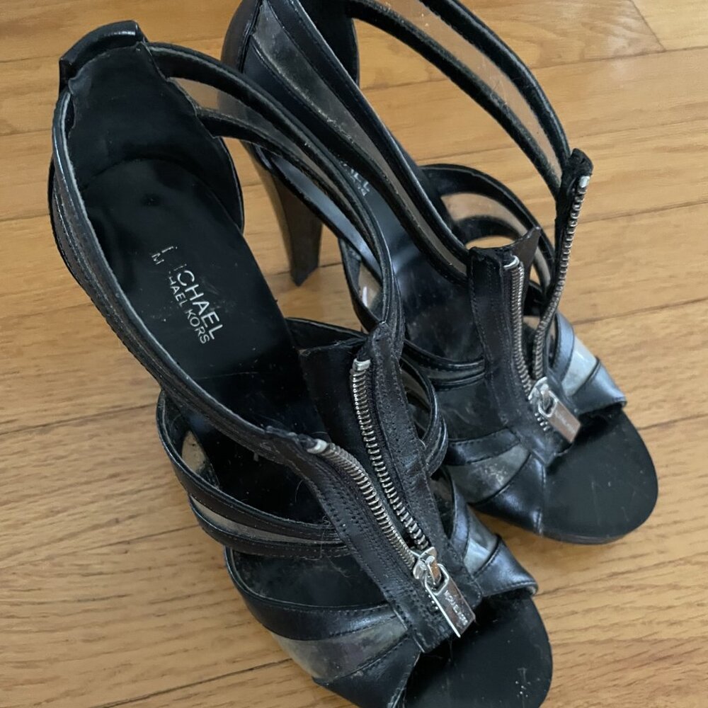 MK high heels with front zipper - size 7 M worn only a few times
